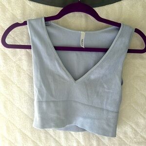 Cropped Blue Ribbed tank top Size Small